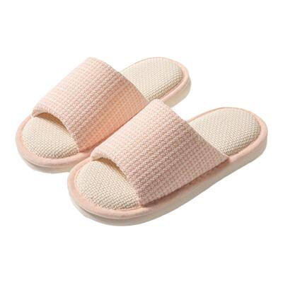 无印MUJ日本亚麻拖鞋室内家居软底居家防滑地板棉麻情侣透气拖鞋