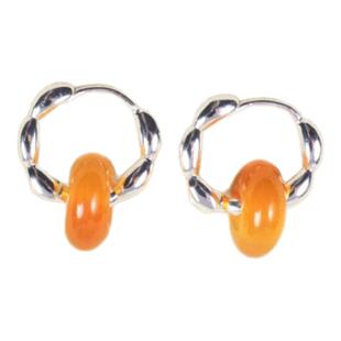 里晤S925纯银玛瑙耳环新中式显白送女友送闺蜜妈妈本命年春节礼物