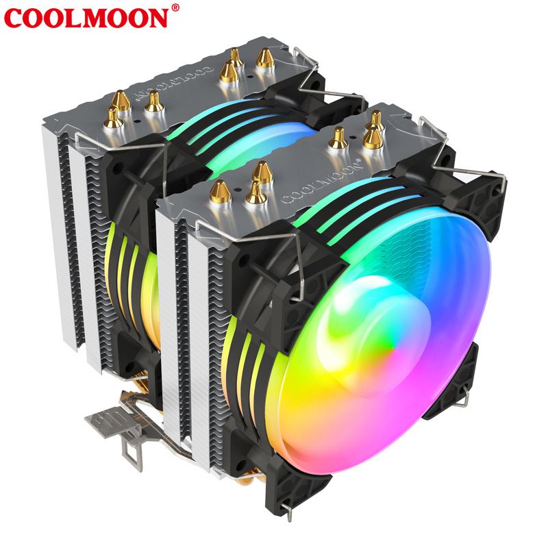 酷月MX6六铜管cpu风扇 台式机铜热管PWM温控1700风冷散热器