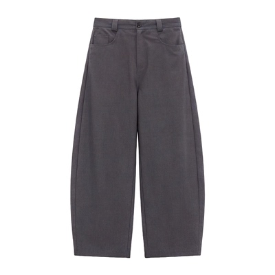 Dream made老钱风通勤垂坠感灰色西裤男款春季直筒裤子男生休闲裤