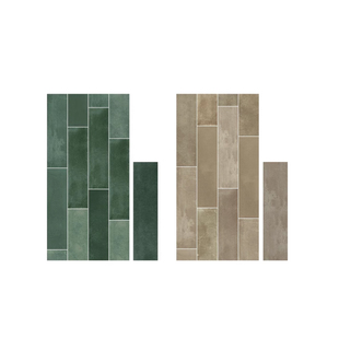 法式做旧复古长条手工砖渐变色墙地砖别墅民宿餐厅背景砖75x300