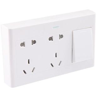 公牛明装开关插座面板墙壁电源带单开一开单控十孔10孔家用明线盒