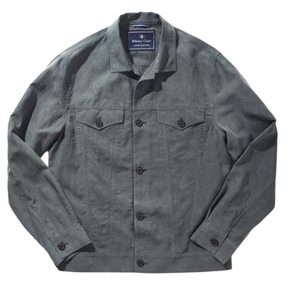 复古绅士天丝亚麻透气夹克外套