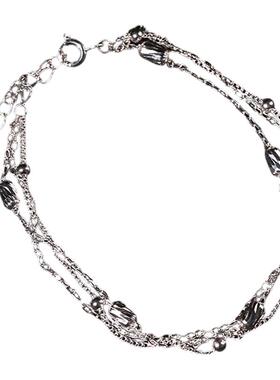 925银车花珠三层手链女2025年轻奢高级感简约民族风手环饰品