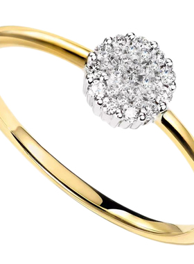 水晶镀金碎钻宝石镶嵌韩版婚戒