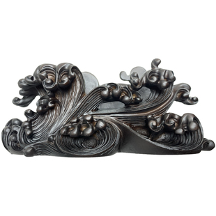 新款浪花座树脂摆放托盘通用仿实木艺术创意石头奇石底座摆件托架