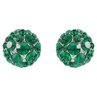 绿色星球磁力吸祖母绿耳钉设计感耳环名媛风无耳洞耳夹女款送妈妈