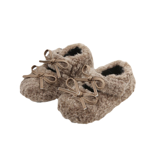 女宝宝保暖毛绒豆豆鞋冬季新款婴幼儿软底学步鞋女小童加绒毛毛鞋