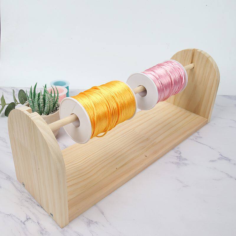 实木丝带架毛线收纳架丝带卷轴架家用DIY手工彩带架美工区展示架
