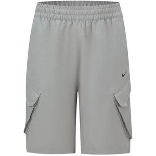 Nike耐克男女童新款休闲工装短裤弹力梭织户外五分裤FZ4903-009
