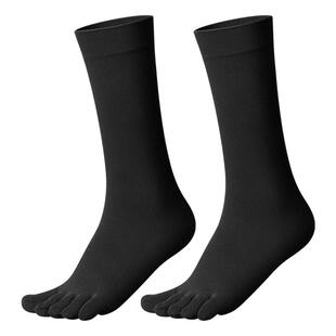 五指袜男士长筒纯棉防臭吸汗分趾袜全棉脚趾分开加长高筒商务长袜