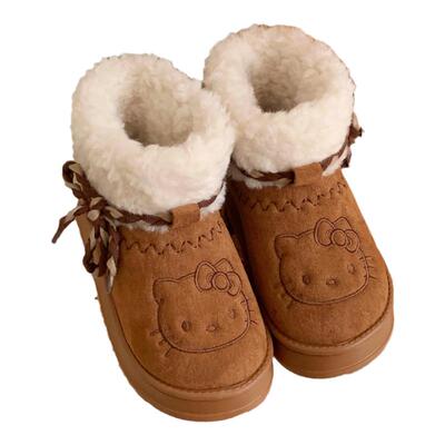 细细条复古HelloKitty雪地靴女冬