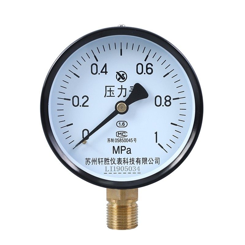 Y100压力表 1MPa 水压表 气压表 油压表弹簧管压力表苏州轩胜仪表
