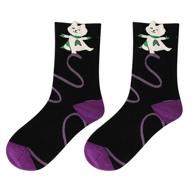 立体卡通趣味小狗猫咪女中筒袜棉