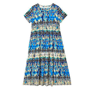 2025新款棉绸连衣裙女夏季大码妈妈装气质优雅沙滩裙高端短袖裙子