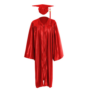 2026出口美国大学本科高中生毕业服成人礼服装针织有光面料学士服