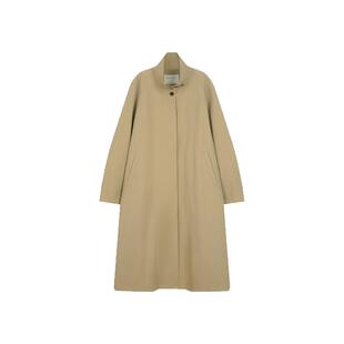 solighter 法式卡其色立领廓形风衣外套女春季2025新款长款外套