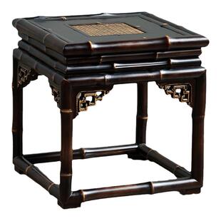 所氏龙竹八仙凳客厅阳台茶桌椅组合配套明式高级复古正方形竹凳子