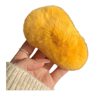 毛绒芒狗发夹成品女大号刘海碎发bb夹前额芒果核发卡甜美夹子头饰