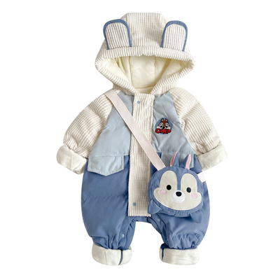 婴儿羽绒服连体衣冬季男宝宝冬装