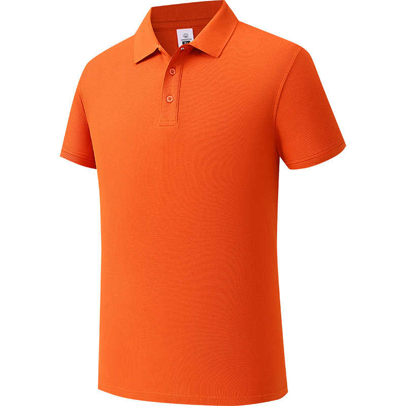 橙色工作服polo衫定制刺绣印logo