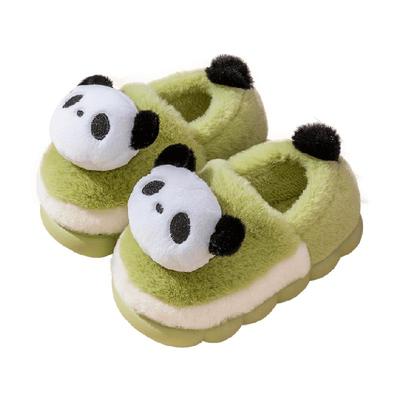 猪爸爸卡通儿童秋冬棉拖鞋熊猫