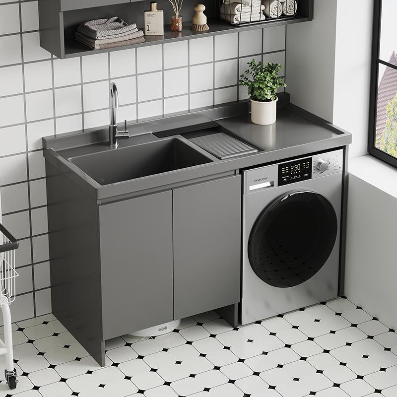 铝可订阳台一体滚筒洗衣机伴侣柜组合洗衣槽台洗手盆洗漱脸盆新品