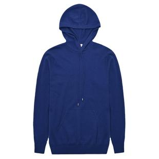 鹿王羊绒衫男100纯多色新款连帽领平针修身保暖简约运动风套衫