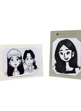 插角简易漫画照片卡纸背卡托定制LOGO厚绘画卡纸相框6寸7寸8寸A5