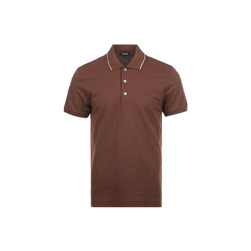 【自营】Zegna/杰尼亚男士25年新款logo刺绣徽标短袖棉polo衫T恤
