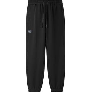 HLA/海澜之家山不在高加绒加厚卫裤25秋冬新款抽绳松紧腰休闲裤男