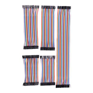 杜邦线公对母40P彩色排线公对公面包板连接线端子母对母20CM套装