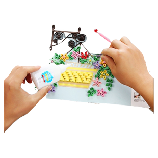 衍纸材料包卡纸折纸手工儿童衍纸工具套装卡纸美术专皱纹纸手工画材料diy幼儿园衍纸画小学生衍生纸剪折纸花