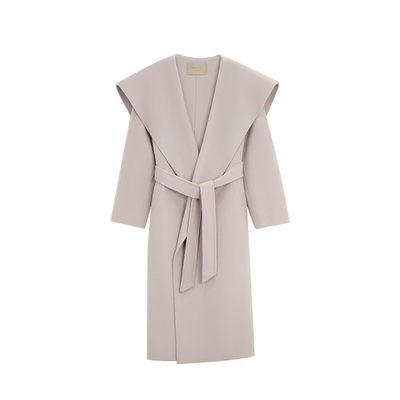 POET WONG【秀场大衣】拱针工艺高品质M*ax mara翻领系带羊毛大衣