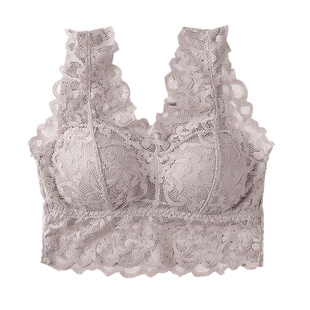 性感打底蕾丝美背背心女抹胸式内衣防走光内搭无钢圈聚拢文胸裹胸