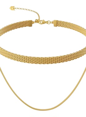 陈粒同款双层链条项链轻奢毛衣链