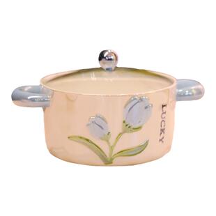 陶瓷泡面碗带盖汤碗耐高温微波炉双耳大容量宿舍学生螺蛳嗦粉专用