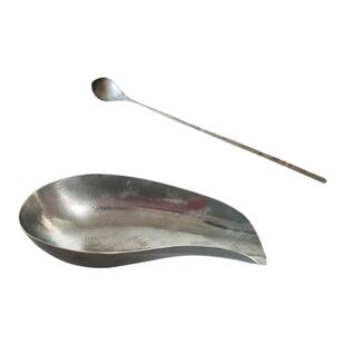 纯银时代 福禄茶则茶勺套装足银999纯手工茶荷茶具高端轻奢通用