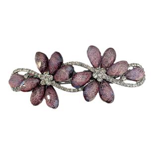 水钻夹子头饰高档花朵夹子半扎发发夹女后脑勺妈妈气质盘发夹顶夹