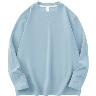 双面德绒打底衫男士长袖t恤圆领秋冬季保暖加绒加厚内搭纯色秋衣