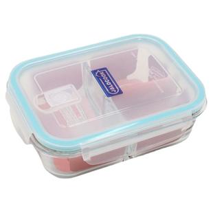 嘉乐扣玻璃饭盒微波加热炉专用保鲜盒餐碗分隔型学生上班族便当盒