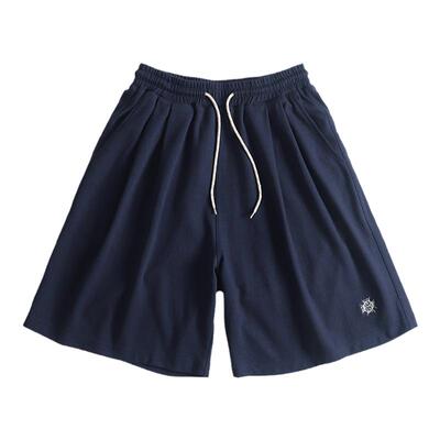 简约日系宽松刺绣卫裤