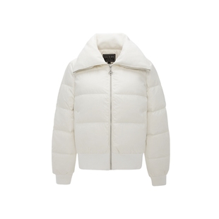 GUESS女士时尚都市气质螺纹翻领绗缝羽绒服-OO4W5899