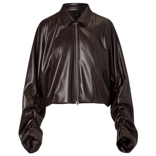 【董洁/辛芷蕾同款】VVNK JANE PLUS秋新款高腰褶皱夹克外套