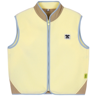 [暖芯配]woobaby儿童双面摇粒绒男女童25秋季抗静电保暖马甲背心