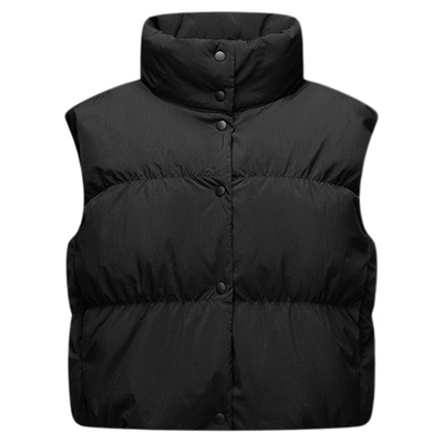 森马90绒子花苞短款羽绒马甲女