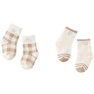 【两双装】戴维贝拉儿童短袜春秋冬男童袜子女宝宝新年红色弹力袜