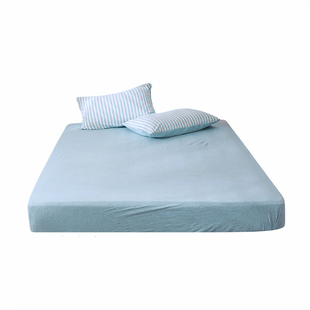 无印日式天竺棉床笠单件针织棉床单全棉纯色1.5米1.8m纯棉床垫套