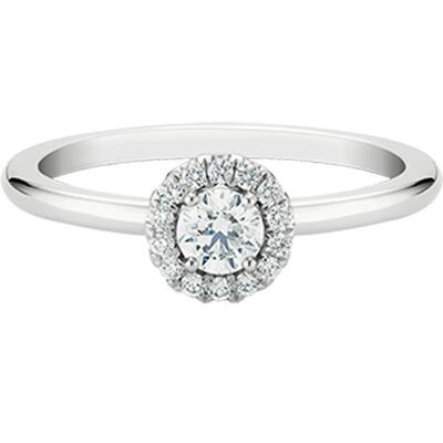 戴比尔斯aura圆形明亮式切割钻戒