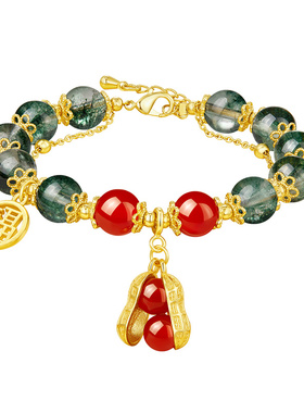 招财转运珠绿幽灵手串送女生